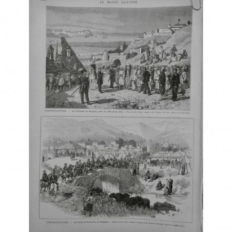 1875 MI HERZEGOVINE BELGRADE FORTERESSE CAMP SCHUMLA BULGARI SOLDAT PONT