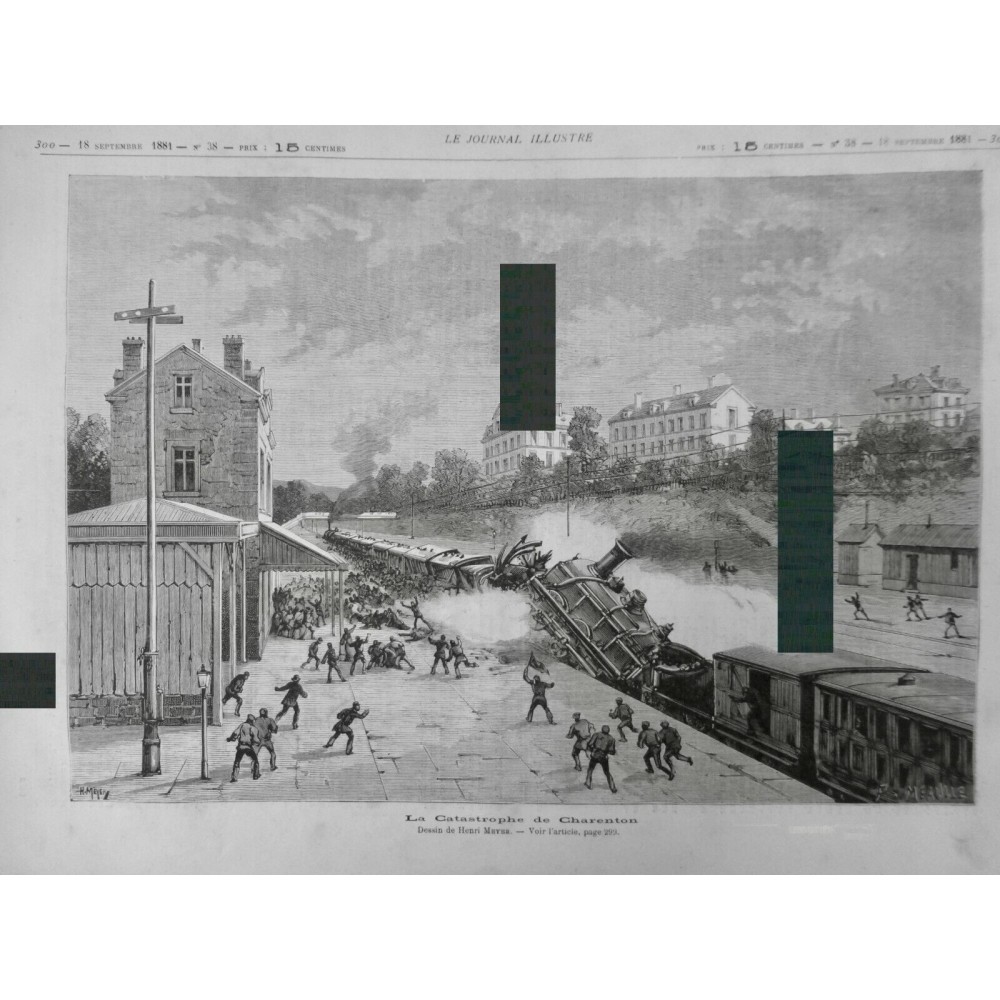 1881 TRAIN ACCIDENT CATASTROPHE CHARENTON COLLISION GARE DEPART ARRIVEE