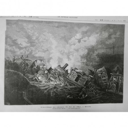 1881 TRAIN ACCIDENT CHEMIN FER BONDY WAGON ABANDON VOIE TRAIN HEURTER CHOC