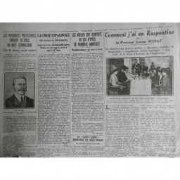 1917 E RASPOUTINE SOIREE MYSTIQUE IMPERATRICE TOMBE VIDE TSARKOIE SELO