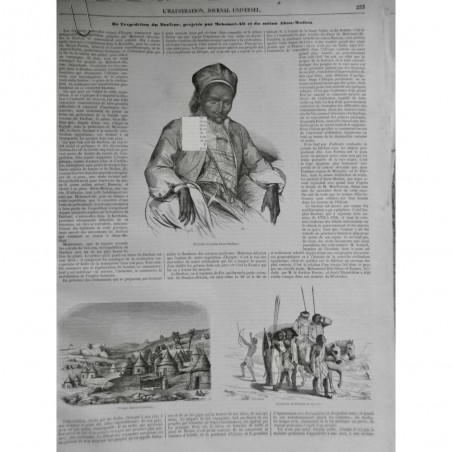 1845 I EXPEDITION DARFOUR MEHEMET-ALI SULTAN ABOU-MADIAN PORTRAIT GUERRIER