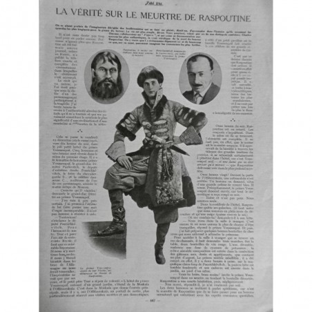 1917 JV RASPOUTINE MEUTRE VERITÉ PRINCE YOUSSOUPOF TENTATIVE ASSASSINAT