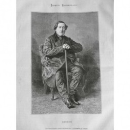 1867 I ROSSINI PORTRAIT VIE OEUVRES FAUTEUIL CANNE PHOTO BARTAIL