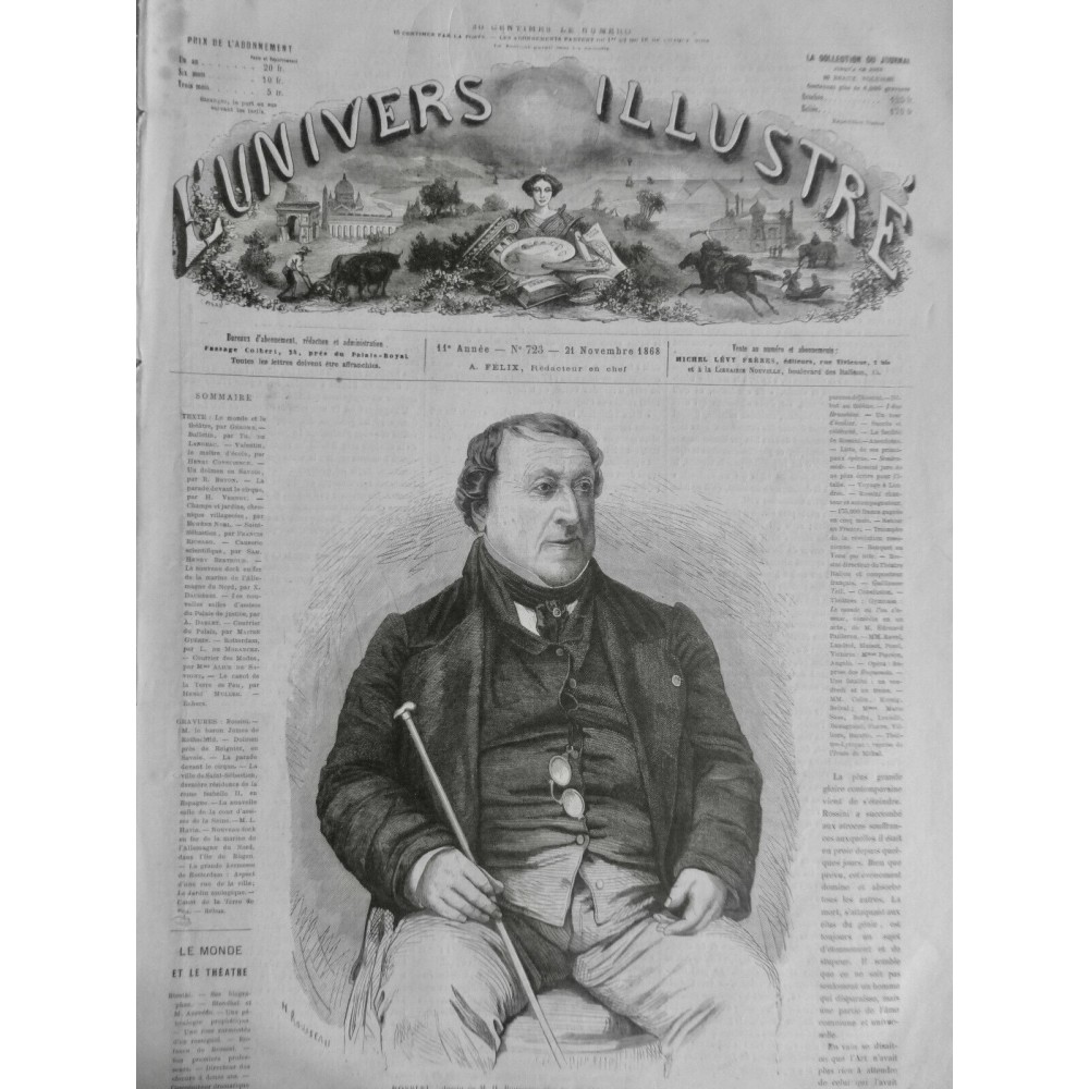 1868 UI ROSSINI GENIE BIOGRAPHE ENFANCE COMPOSITEUR OPERAS