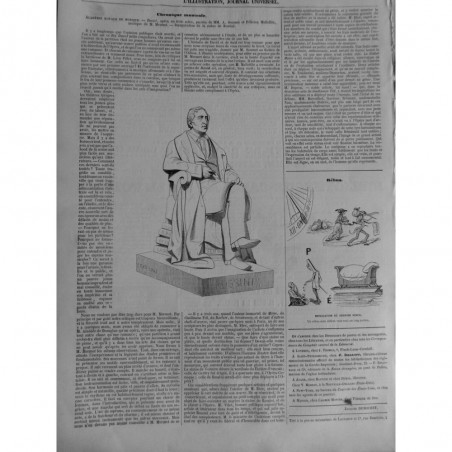 1846 I ROSSINI STATUE BLOC MARBRE M ETEX ACADEMIE ROYALE MUSIQUE