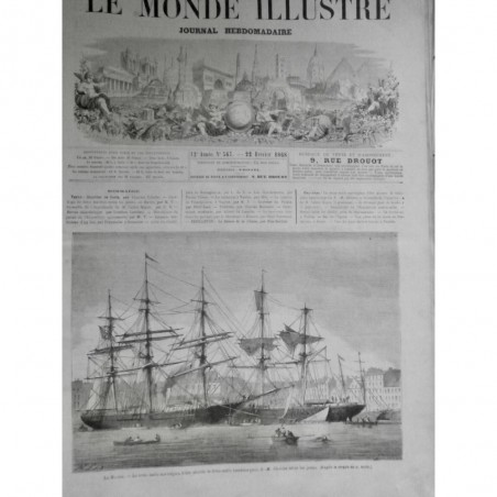 1868 MI LE HAVRE TROIS MATS NORVEGIENS ULLER ABORDAGE TROIS MATS HAMBOURGEOIS