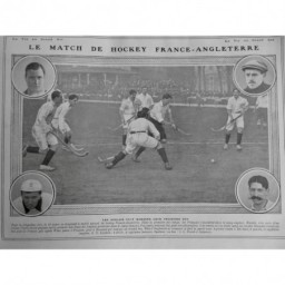 1910 VAGA HOCKEY MATCH FRANCE ANGLETERRE SAULNIER LEIGHON ANGLAIS VAINQUEUR