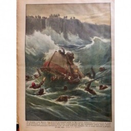 1928 DC FOLKESTONE MANCHE BATEAU SAUVETAGE VAGUE EQUIPAGE MER