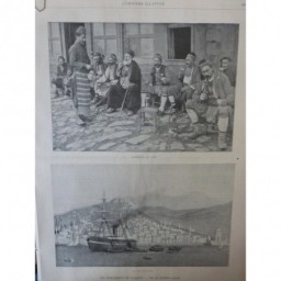 1895 UI ARMENIE EVENEMENT TURQUIE SALONIQUE BATEAU ARMENIEN CAFE CHICHA