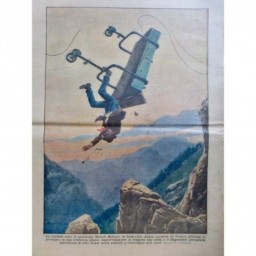 1929 DC ACCIDENT ALPINISTE TELEPHERIQUE CABLE CORDE CHUTE ROCHER