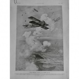 1918 I AVIATION GUERRE AVION BREGUET LANCEMENT BOMBES SHRAPNELS