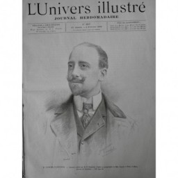 1894 UI GABRIEL D'ANNUNZO PORTRAIT TOUSSAINT BIOGRAPHIE GRAVURE REYMOND