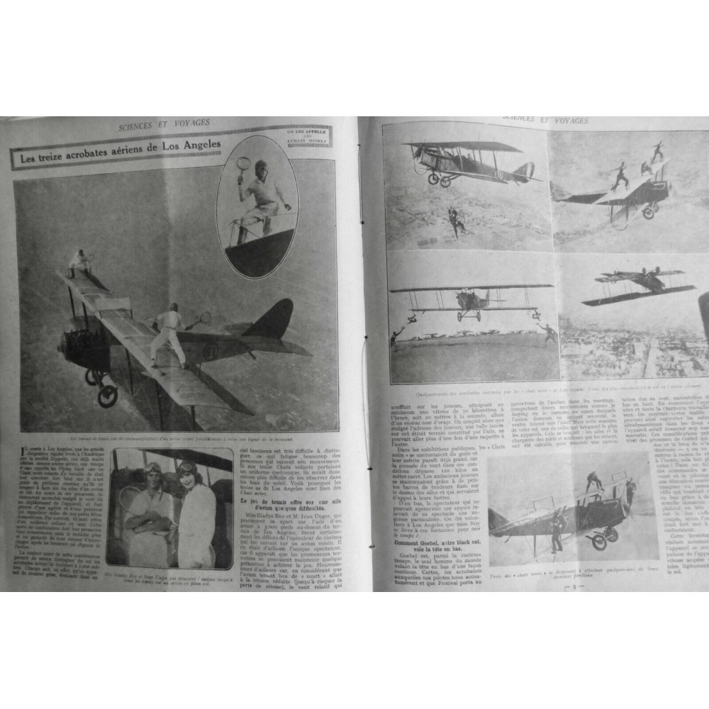 1926 SEV AVIATION ACCROBATE AERIENS LOS ANGELES PARTIE TENNIS AILES AVION