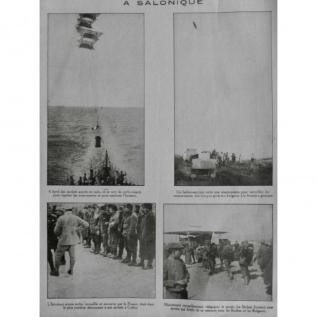 1916 SLV AVIATION MILITAIRE SALONIQUE CERF VOLANT REPERAGE SOUS MARIN BALLON