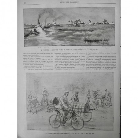 1894 UI VELO CYCLISTE AMBULANCIER ARMEE ALLEMANDE TRANSPORT BRANCARD