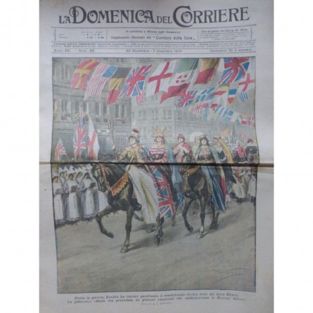 1919 DC LONDRES GUERRE FIN DEFILÉ EQUESTRE AMAZONE LORD MAYOR