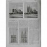 1924 I NOTRE DAME PARIS CATHEDRALE TOURS FLECHES PLAN VIOLLET LE DUC