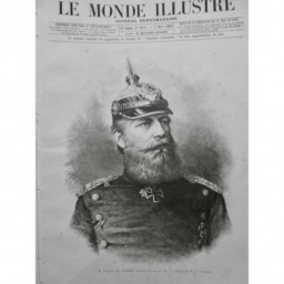 1888 MI FREDERIC III EMPEREUR ALLEMAGNE UNIFORME PORTRAIT EXPLOITS DES.VUILLIER