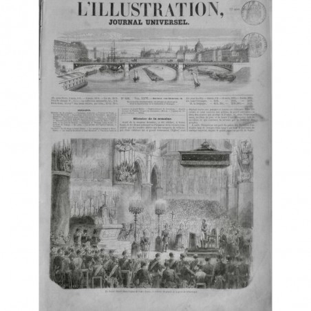 1855 I NOTRE DAME PARIS CATHEDRALE TE DEUM CHANT GRÂCE PRISE SEBASTOPOL