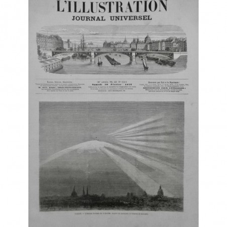 1872 I PARIS AURORE BOREALE HIVER METEORE LUMIER CIEL NUIT SWEETON