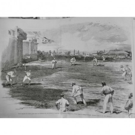 1865 MI ANGLETERRE CRICKET SPORT ETUDIANT PARTIE CAMBRIDGE OXFORD ST JOHNS WOOD