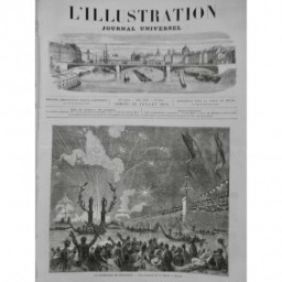 1874 I PETRARQUE CENTENAIRE FEU ARTIFICE RHONE ILLUMINATION FUSEE LUMIERE AVIGNO