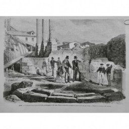 1872 I ROME PRINCE PRINCESSE GALLE VISITE FOUILLES TEMPLE CASTOR POLLUX ROSS