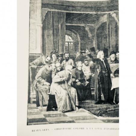 1890 UI CHRISTOPHE COLOMB COUR ISABELLE LA CATHOLIQUE RECIT TABLEAU BROZIK