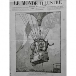 1887 MI BALLON DIRIGEABLE HORLA DEPART PARIS JOVIS MALLET NACELLE GERARDIN