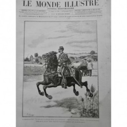 1887 MI MOBILISATION GENDARME PORTEUR AFFICHE CHEVAL PORTET TOULOUSE MOREL