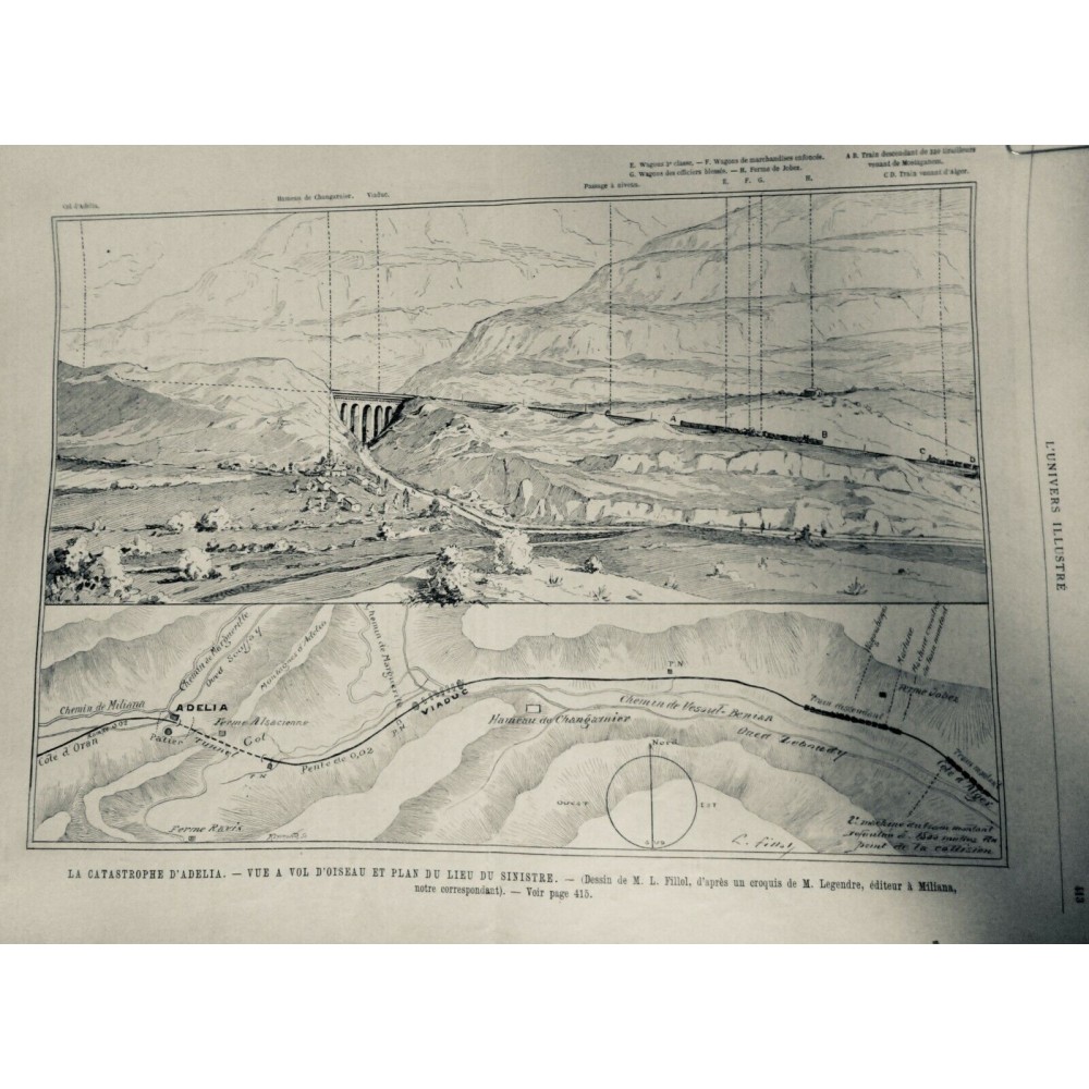 1896 UI CATASTROPHE ADELIA ACCIDENT TRAIN ALGER ORAN LAMAIGNIERE JAMBE COUPÉE