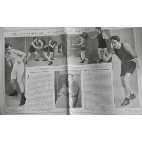 1910 VAGA BOXE BOXEUR WILLIE LEWIS CHAMPIONNAT MONDE WELTER HARRY LEWIS