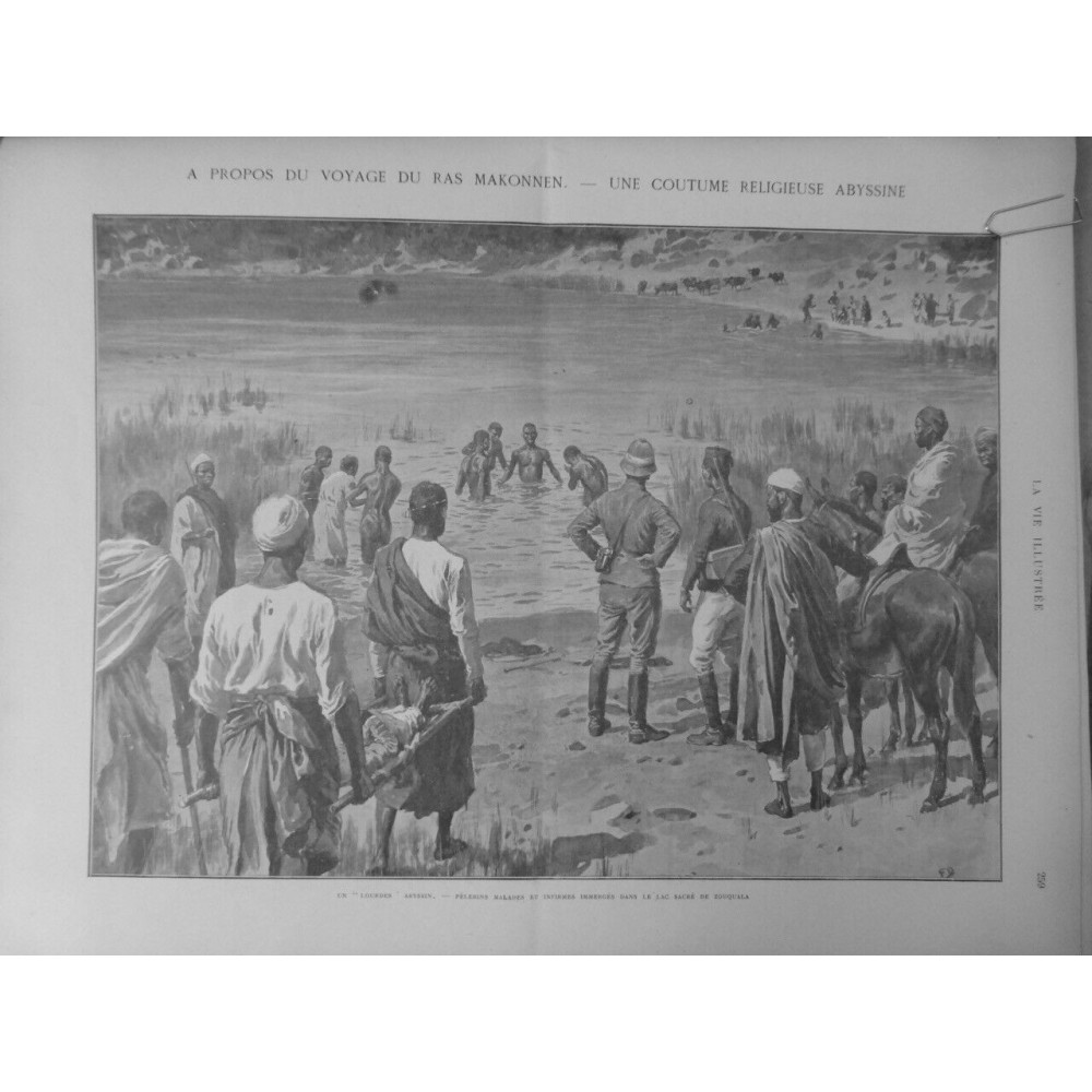 1902 ABYSSINIE ETHIOPIE LOURSES ABYSSIN LAC SACRÉ ZOUQUALA PELERIN MALADE BAIN