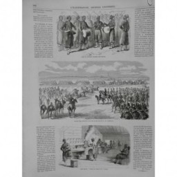 1863 I MANOEUVRES SPAHIS EMPEREUR CAFE MAURE CUISINE CAMP MUSIQUE TURCOS