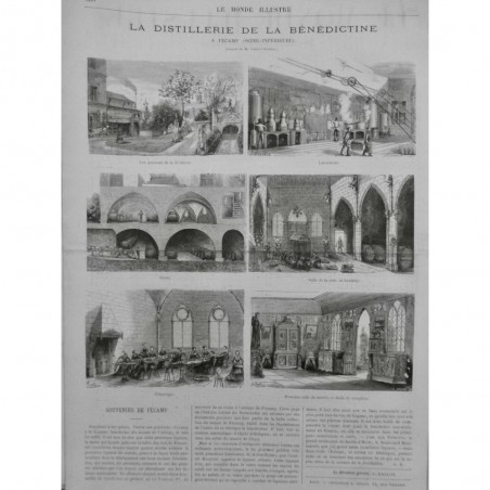 1872 MI FECAMP ABBAYE DISTILLERIE BENEDICTINE LABORATOIRE CAVE ETIQUETAGE