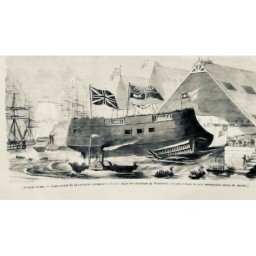 1865 MI ANGLETERRE CORVETTE CUIRASSE CHANTIER WOOLWICH BARRERE