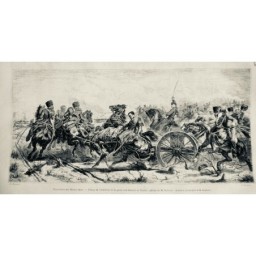 1865 MI BATAILLE TRAKTIR CHARGEMENT ARTILLERIE CROQUIS BINGHAM