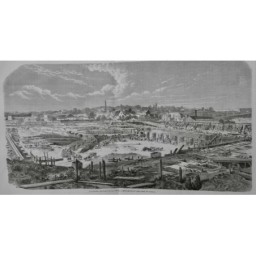 1864 I EAUX DHUIS CONSTRUCTION RESERVOIR TRAVAUX MENILMONTANT TUYAUX FONTE