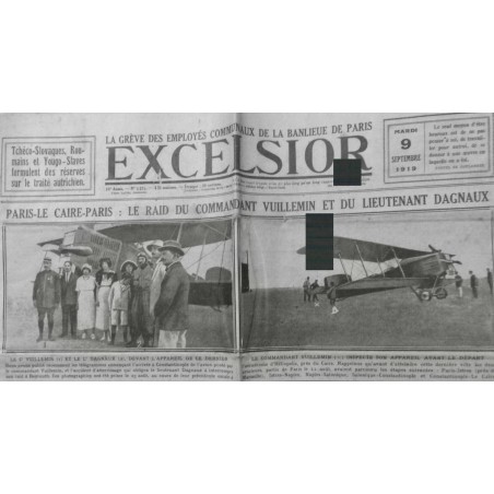 1919 E AVIATION VUILLEMIN DAGNAUX RAID PARIS LE CAIRE ACCIDENT ATTERRISSAGE