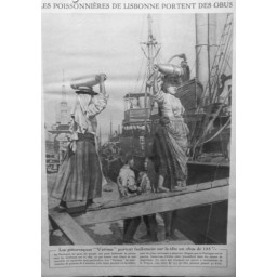 1917 FEMMES GUERRE POISSONNIERES LISBONNE PORTENT OBUS