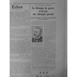 1915 EX CHIRURGIE GUERRE EXPOSE DOCTEUR PICQUE