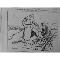 1916 GUERRE RUSSO TURC HUMOUR DESSIN CASTRO