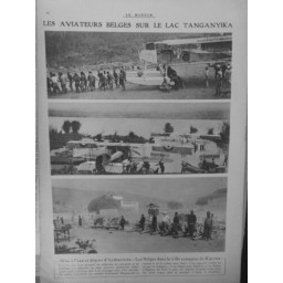 1917 AVIATEURS BELGES LAC TANGANYIKA AFRIQUE INDIGENES HYDRAVIONS CANONS