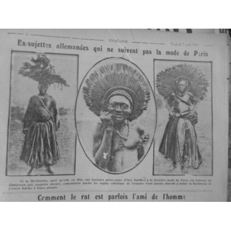 1916 COLONIE ALLEMANDE FEMMES CAMEROUNAISES COSTUMES TRADITIONNELS REFUSENT MODE