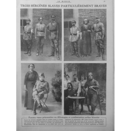 1916 FEMME GUERRE SOLDATE RUSSE HEROINE TERSITCH SERBE MILIOUKA