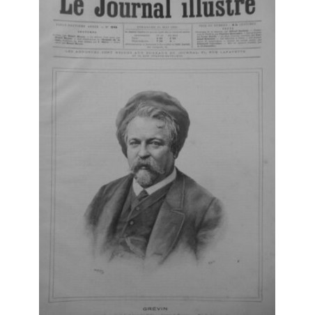 1892 PERSONNALITES ALFRED GREVIN CARICATURISTE DESSIN HENRI MEYER