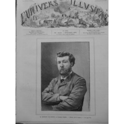 1887 PERSONNALITES EDOUARD PAILLERON ACADEMIE FRANCAISE GRAVURE M.LEMAIRE