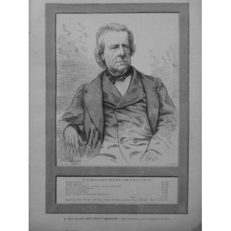 1879 MI PERSONNALITES BARON TAYLOR DESSIN M.BOCOURT