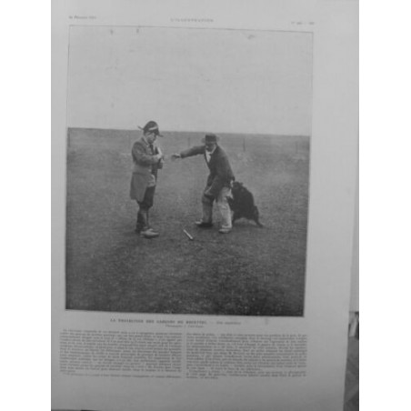 1912 POLICIER DOUANE CHIENS POLICE EXPERIENCE PROTECTION COLLECTEUR RECETTE