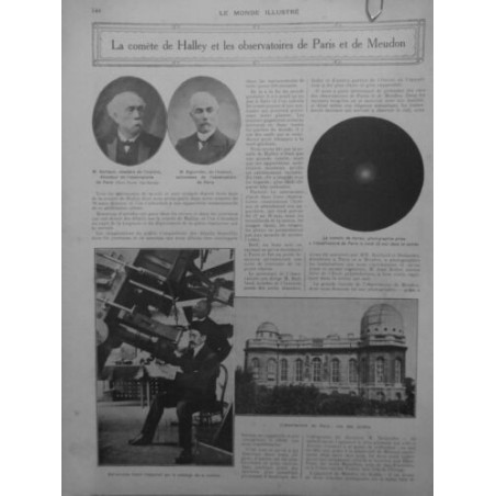 1910 MI ASTRONOMIE COMETE HALEY OBSERVATOIRES PARIS MEUDON